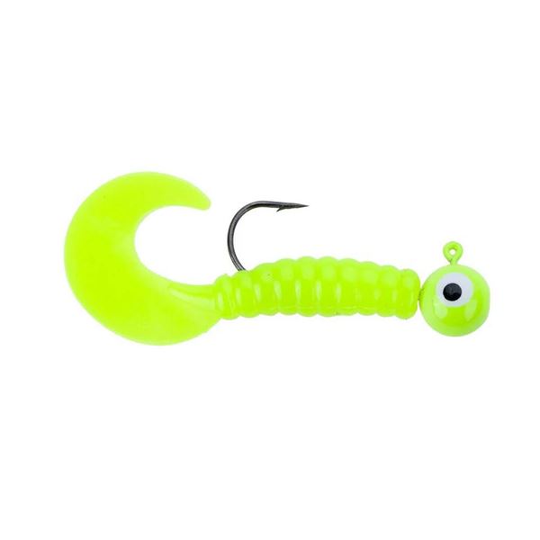 Johnson Swimming Grubs Chartreuse 1/4 oz Sku SG3C1/4-CH