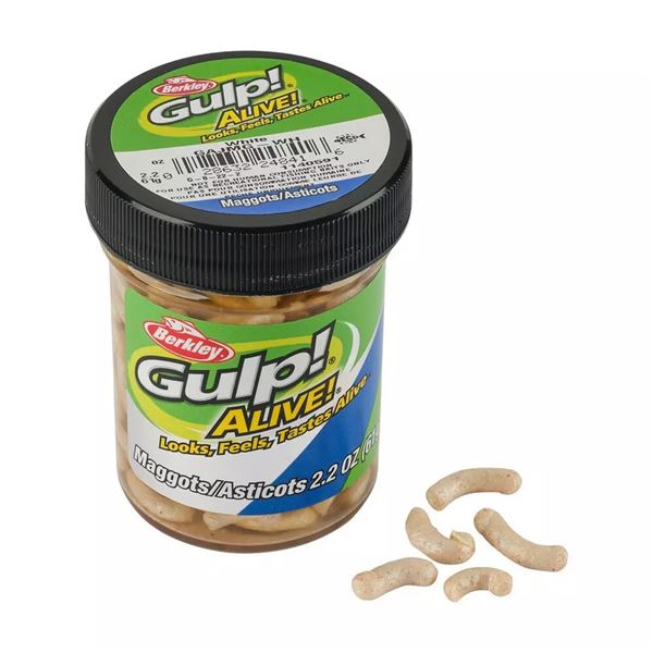 Berkley Gulp Alive Maggots White 2.2 oz SkuGAJMG-WH