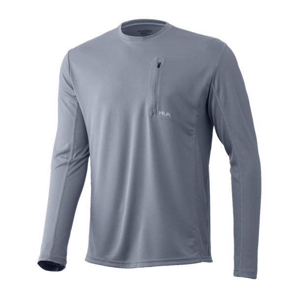 Huk Icon X Pocket LS Oyster L Sku H1200385-052-L