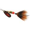 Image 1 : Mepps Black Fury Dressed Spinner Fluorescent Red Dot Size 1 (1/8oz) Sku BF1DFL