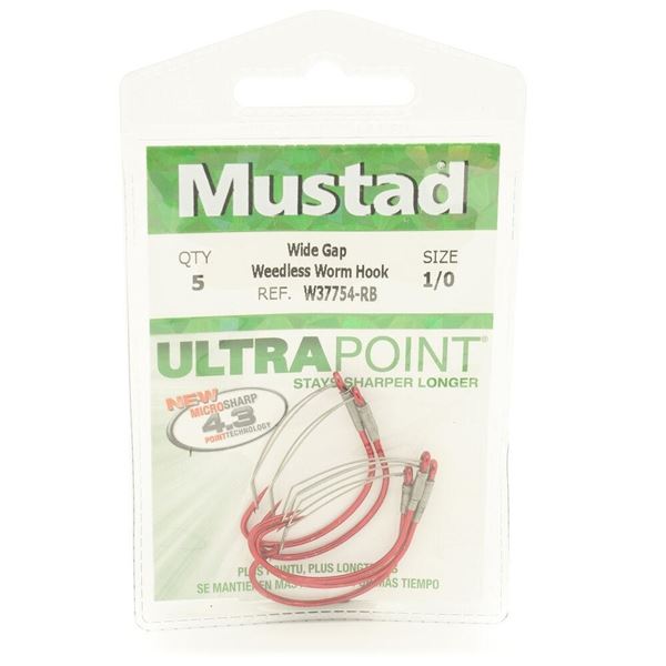 Mustad Ultra Point Weedless Wacky Worm Size 1 (5 Pack) Sku W37754