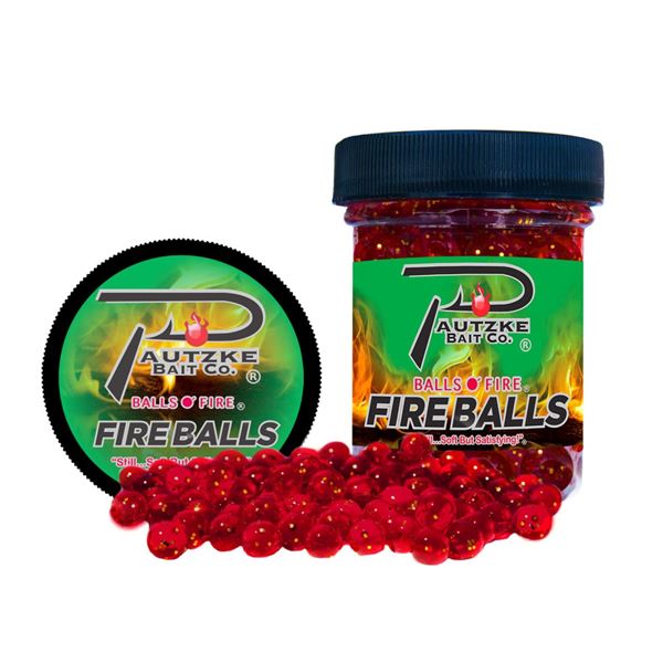 Pautzke Bait Fire Balls Red/Glitter Sku RD/GLT