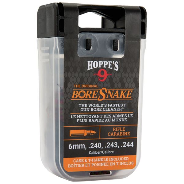 Hoppe's BoreSnake w/ Carry Case & Pull Handle 6mm/.240/.243/.244 Sku 24012D