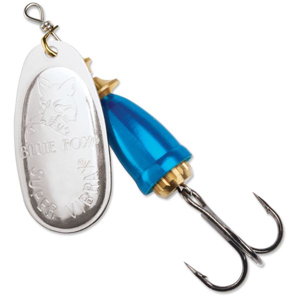 Blue Fox Vibrax Mid-Depth Spinner Silver Chrome Blue 1/4oz Sku 60-30-105IC