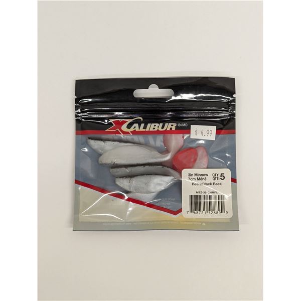 Xcalibur Minnow (5-Pack) Pearl/Black Back 3" Sku MTZ-3S-CHMFX