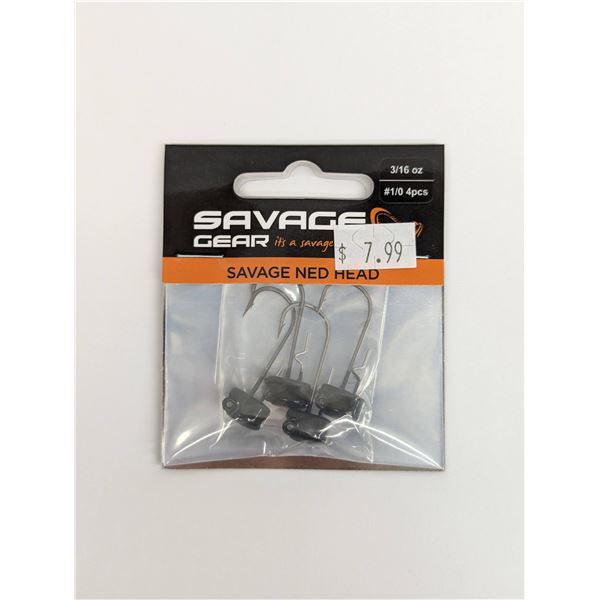 Savage Gear Ned Head (4-Pack) Green Pumpkin 3/16oz Sku 3489