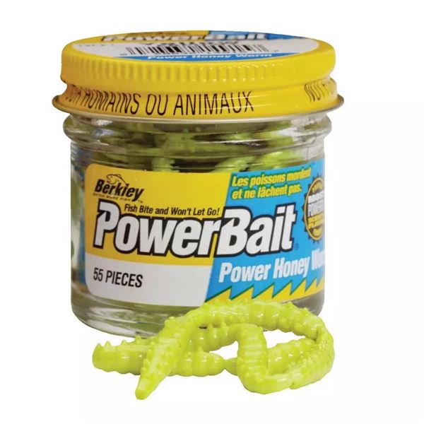 Berkley PowerBait Honey Worm Yellow 55 Count Sku EBPHWY