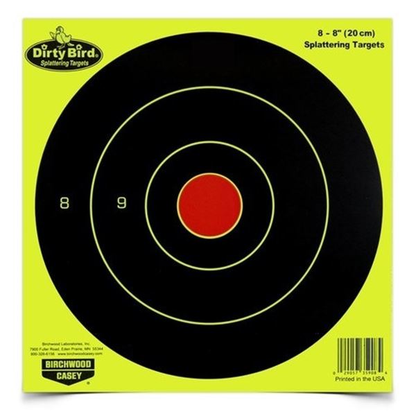 Birchwood Casey Dirty Bird Splattering Targets 8" x  8" (8-Pack) Sku BC-35908