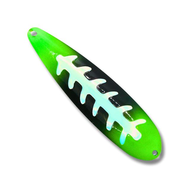 TNT Premium Lures Silver Back Spoons  Naughty Kermit 5" Magnum Sku PNA50102S