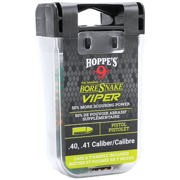 Hoppe's BoreSnake Viper 40, 41 Caliber Pistol Case & T-Handle Sku 24003VD