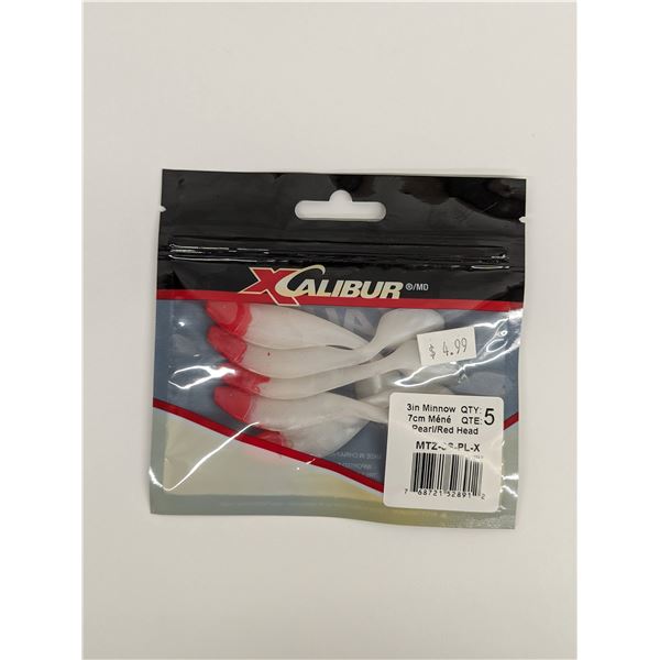 Xcalibur Minnow (5-Pack) Pearl/Red Head 3" Sku MTZ-3S-PL-X
