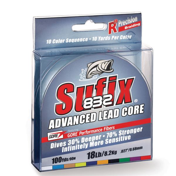Sufix 832 Advanced Lead Core Fishing Line 18lbs 100 Yrds Sku 658-118MC