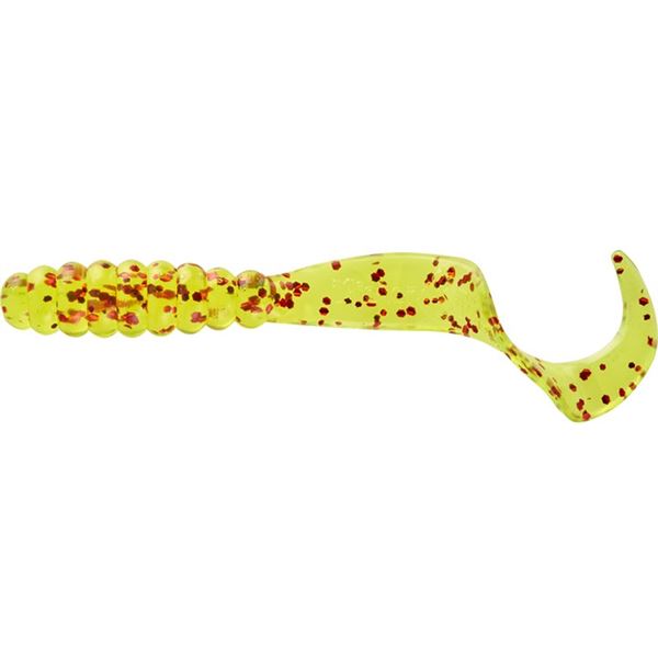 Mister Twister 3" Meeny Chartreuse Red Flake 25 Pack Sku MT25-10RS