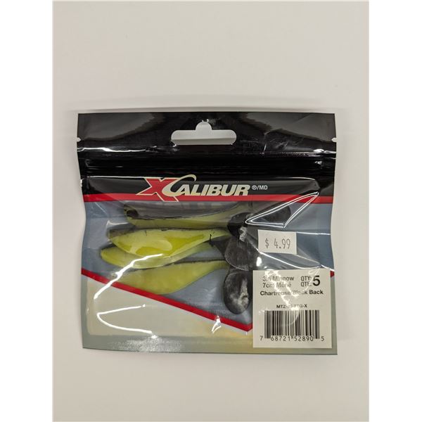Xcalibur Minnow (5-Pack) Chartreuse/Black Back 3" Sku MTZ-3S-FTG-X
