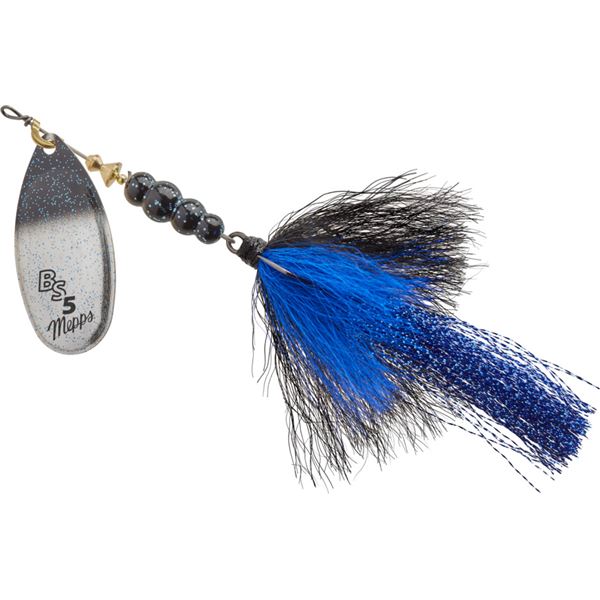 Mepps Bronze Slammer In-Line Spinner #5, 1/2oz Silver Black & Blue Sku BS5-SBKBL