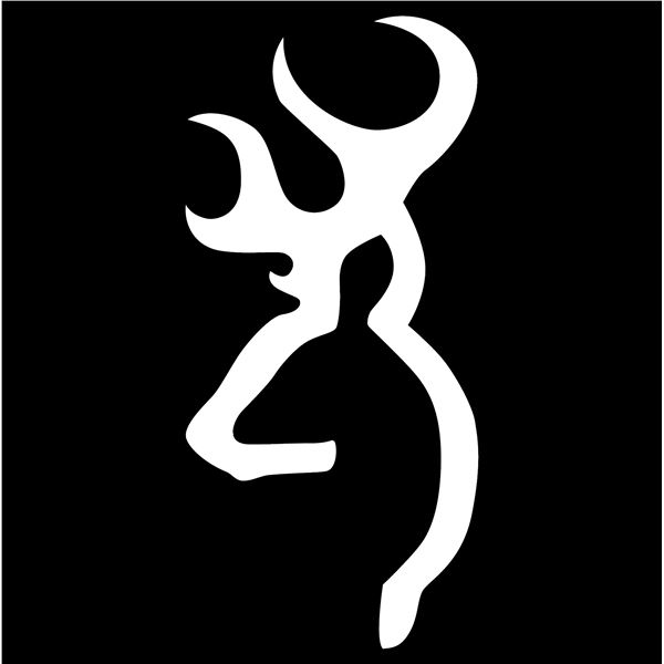 Browning Official Buckmark Decals White 4" Sku 3922004714