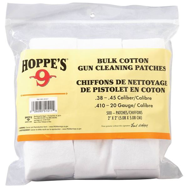 Hoppe's Cleaning Patches .22 - .270 Caliber (500 Count) Sku 1202S