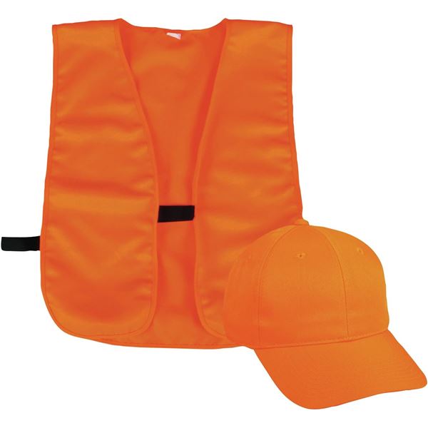 Outdoor Cap BLZCPV Vest and Cap Combo Adult Blaze, Blaze Orange Sku BLZCPV
