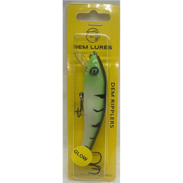 Dem Lures Hard Bait Ripplers Glow Green Back Sku GREENBACK