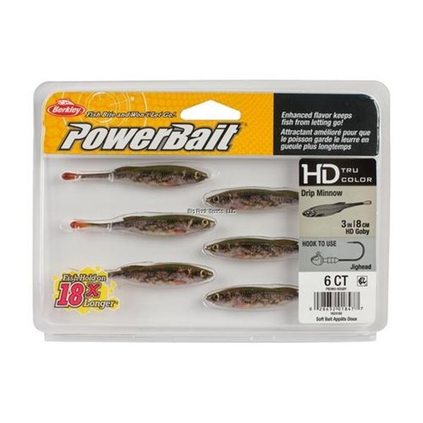 Berkley PowerBait Drip Minnow  HD Goby 3" 6 Sku PBDM3-HDGBY