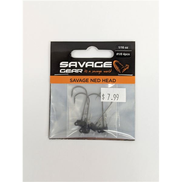 Savage Gear Ned Head (4-Pack) Black 1/16oz Sku 3486