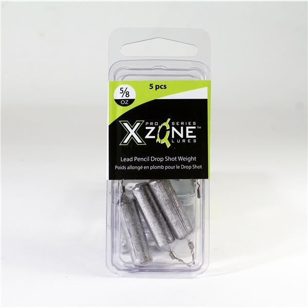 X Zone Lead Pencil Drop Shot Weight  5/8 oz Sku BE58LSDS-5