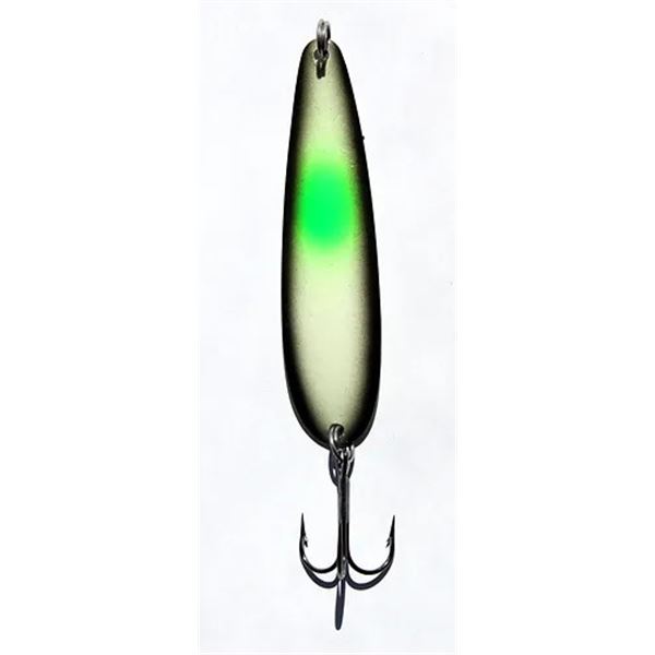Great Lakes Spoons Silver/Trolling Series  Green Eye Glow 3-7/8" Sku S89-R