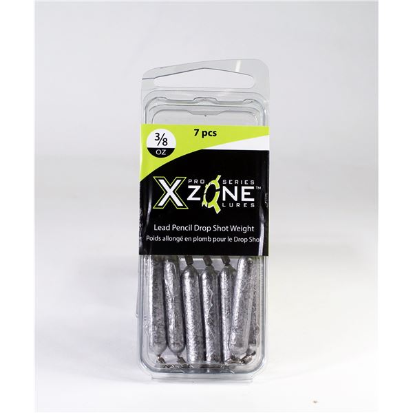 X Zone Lead Pencil Drop Shot Weight  3/8 oz Sku BE38LSDS-7