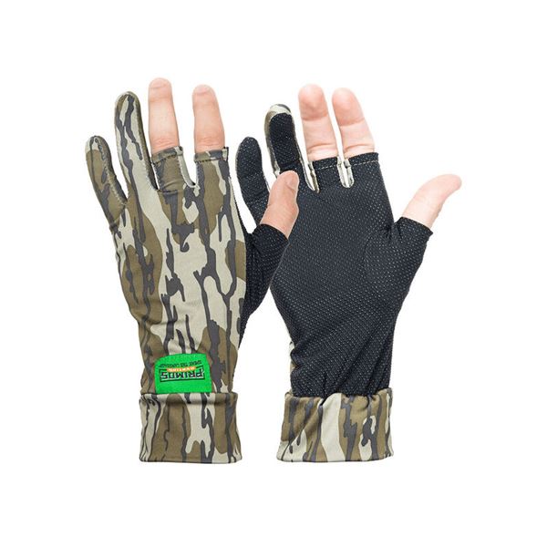 Primos Stretch Fingerless Sure Grip Gloves Mossy Oak Bottomland Sku PS6681