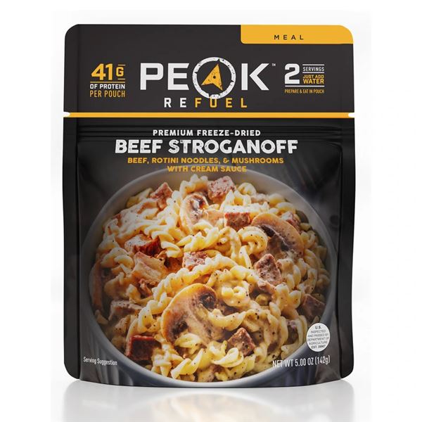 Peak Refuel Pouch Premium Freeze-Dried Meals Beef Stroganoff Sku 601767