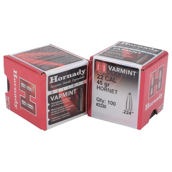 Hornady Varmint 22 Cal 45 Grain Hornet .224 (100 Count) Sku 2230