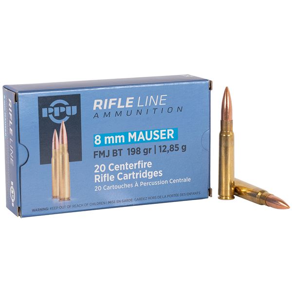 PPU Rifle Line 8x57 198 Grain FMJ BT (20 Cartridges) Sku A213