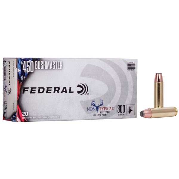 Federal 450 Bushmaster Non Typical Whitetail 300 Grain (20 Rounds) Sku 450BMDT1