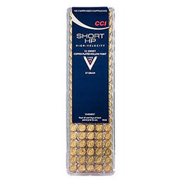 CCI 22 Short 27 Grain Copper-Plated Hollow Point (100 Cartridges) Sku 28