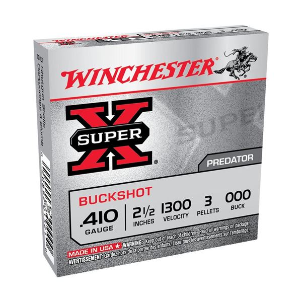 Winchester Super-X 410GA 2 1/2" Shot #000 Buck (5 Rounds) Sku XB41000