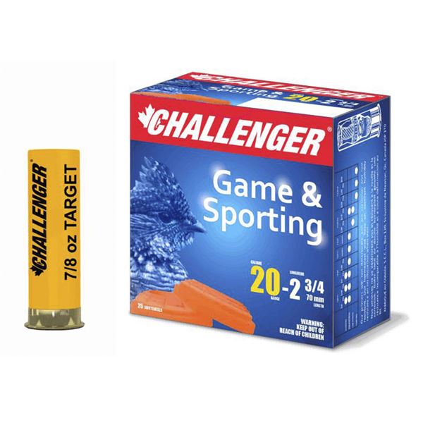 Challenger Flat of Target Loads (250 Rounds) 20GA 7.5 Shot Sku