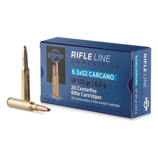 PPU Rifle Line 6.5x52 Carcano SP 123 Grain (20 Rounds) Sku PP6CS