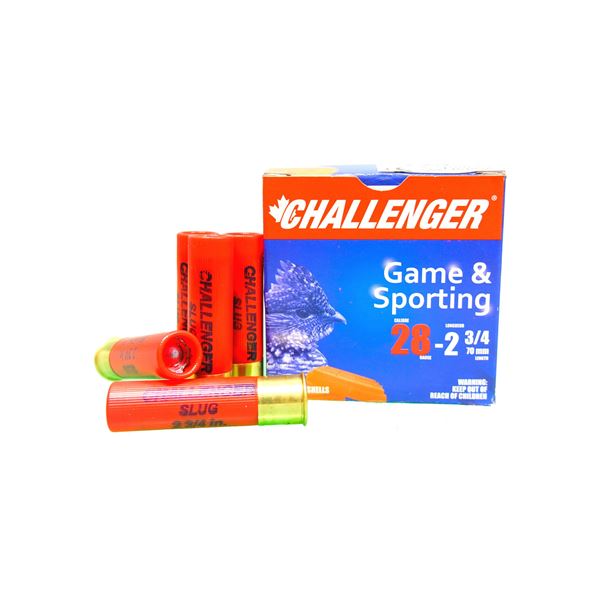 Challenger 28GA 2 3/4" 5/8 oz Slug (25 Rounds) Sku 400