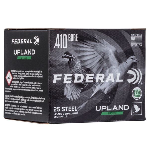 Federal Upland Steel 410GA 3" 3/8oz #6 (25 Rounds) Sku USH4106