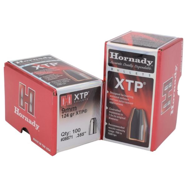 Hornady XTP Bullets 9mm 124 Grain Sku 35571