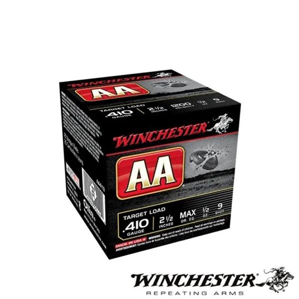 Winchester AA 410GA 2 1/2" 1/2 oz #9 Shot Target Load (25 Rounds) Sku AA419