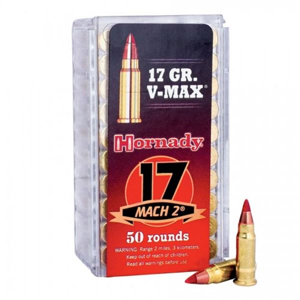 Hornady 17 Mach 2 17 Grain V-Max (50 Rounds) Sku 83177