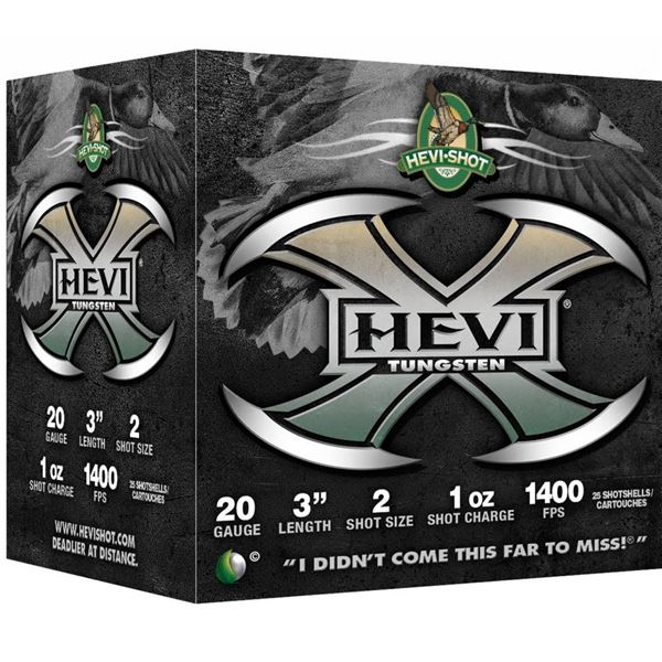 Hevi-Shot HEVI-X Tungsten 20GA 3" #2 1oz 1400 FPS (25 Rounds) Sku 52302