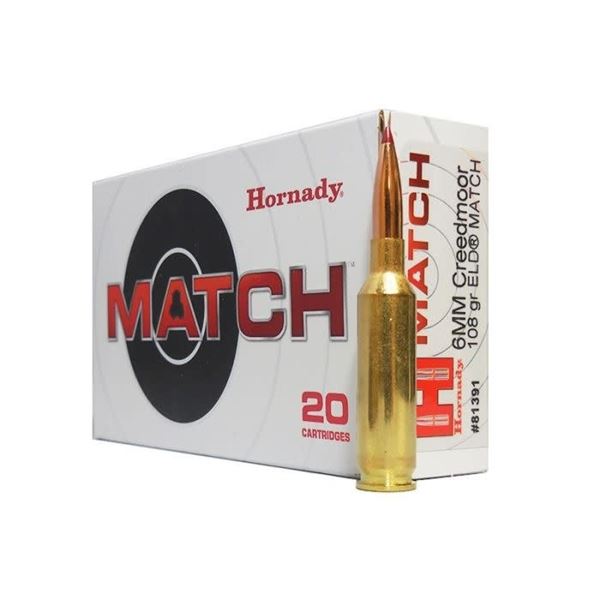 Hornady Match 6mm Creedmoor 108 Grain ELD (20 Rounds) Sku 81391