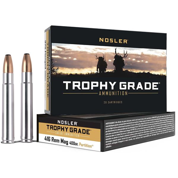 Nosler Trophy Grade 416 Rem Mag 400 Grain (20 Rounds) Sku 40616