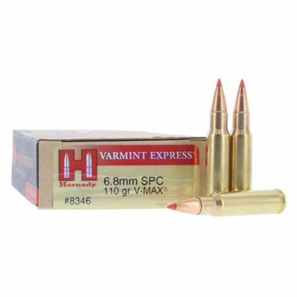 Hornady Varmint Express 6.8mm SPC 110 Grain V-Max Sku 8346