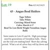 Image 1 : 43 Bred Heifers Base Weight: 1050