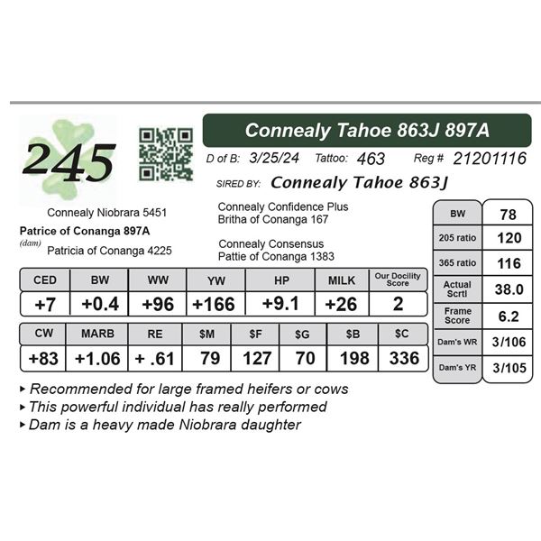 Connealy Tahoe 863J 897A