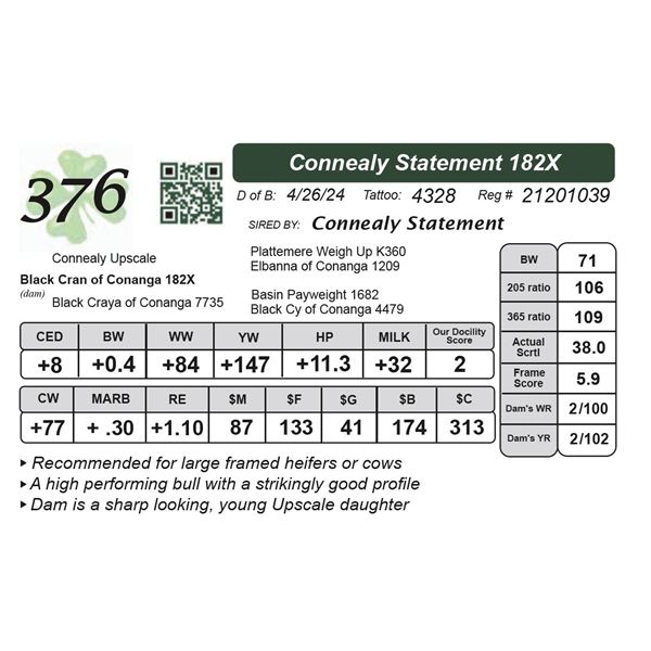 Connealy Statement 182X