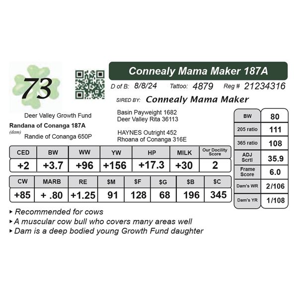 Connealy Mama Maker 187A